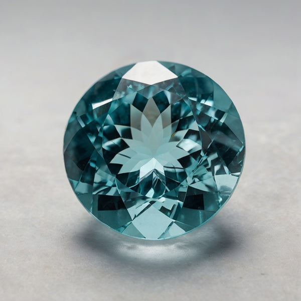 Aquamarine 1PC Small 8x8 MM Round Faceted Blue Luster Semi Precious Loose Gems