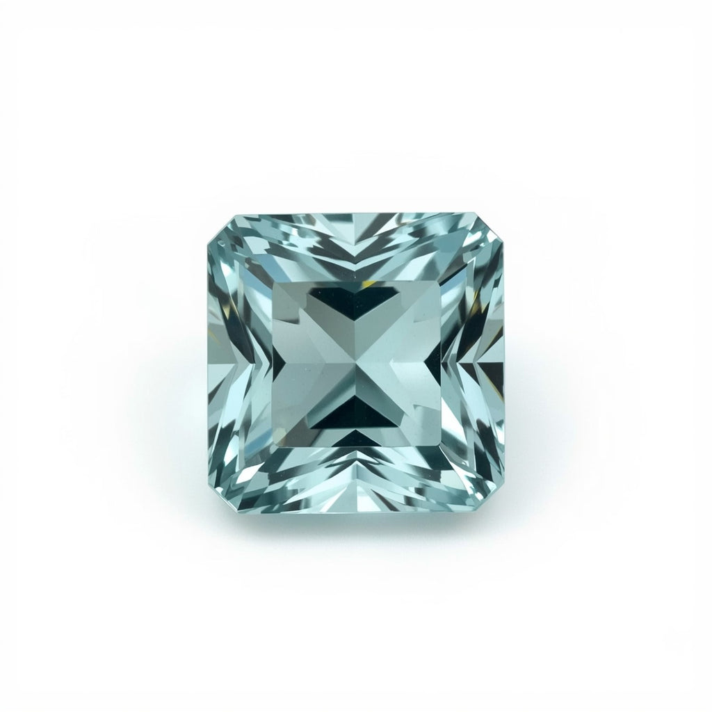 Aquamarine 1PC Chunky 13x13 MM Square Faceted Blue Natural Semi Precious Loose Gemstone