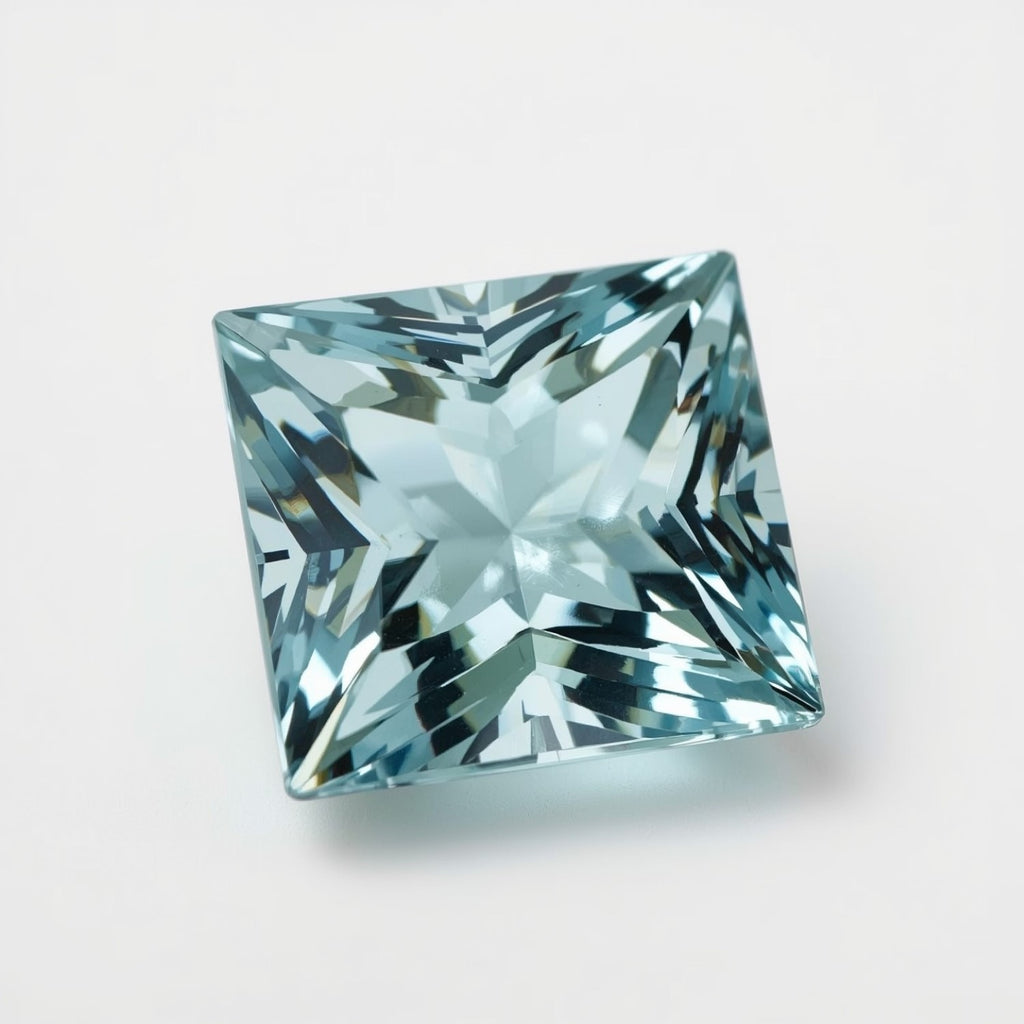 Aquamarine 1PC Chunky 13x13 MM Square Faceted Blue Natural Semi Precious Loose Gemstone