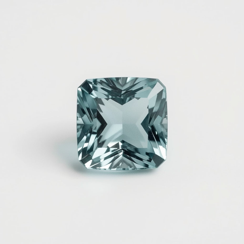 Aquamarine 1PC Chunky 15x15 MM Square Faceted Blue Superior Semi Precious Gems