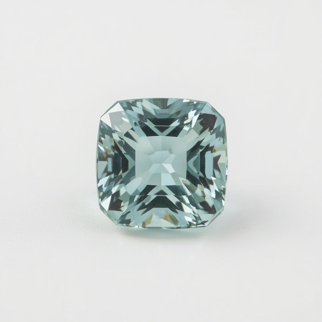 Aquamarine 1PC Chunky 15x15 MM Square Faceted Blue Superior Semi Precious Gems