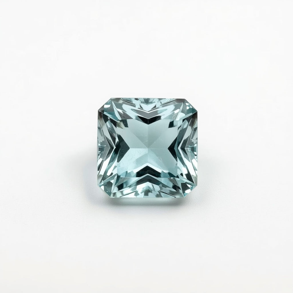 Aquamarine 10PC Tiny 3x3 MM Square Faceted Blue Fiery Semi Precious Gems