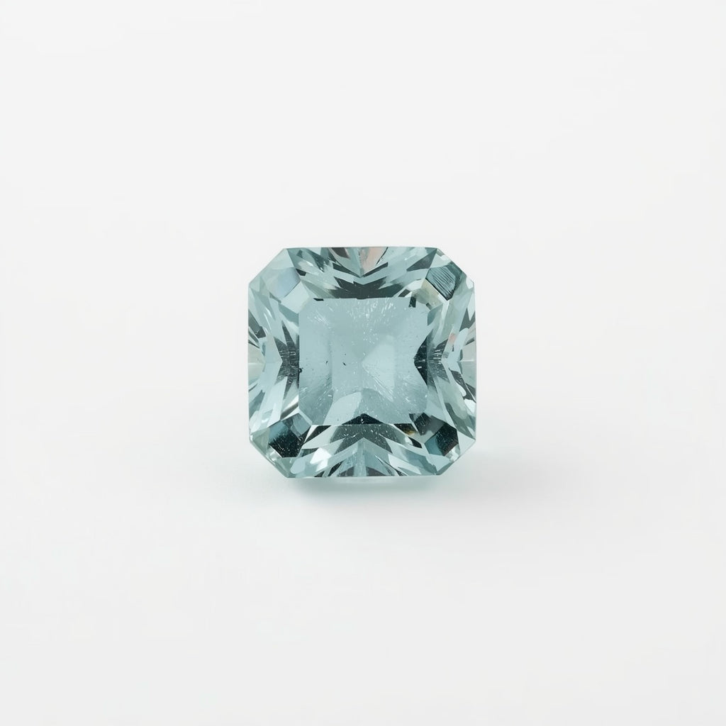 Aquamarine 1PC Tiny 5x5 MM Square Faceted Blue Sparkling Semi Precious Loose Gemstone