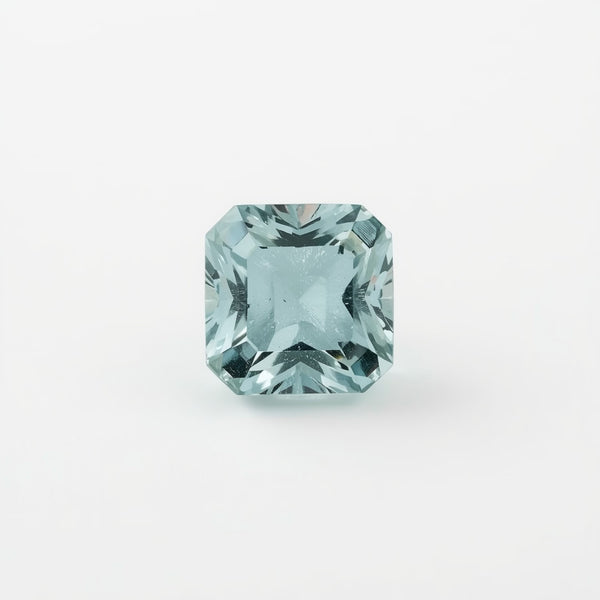Aquamarine 1PC Tiny 5x5 MM Square Faceted Blue Sparkling Semi Precious Loose Gemstone