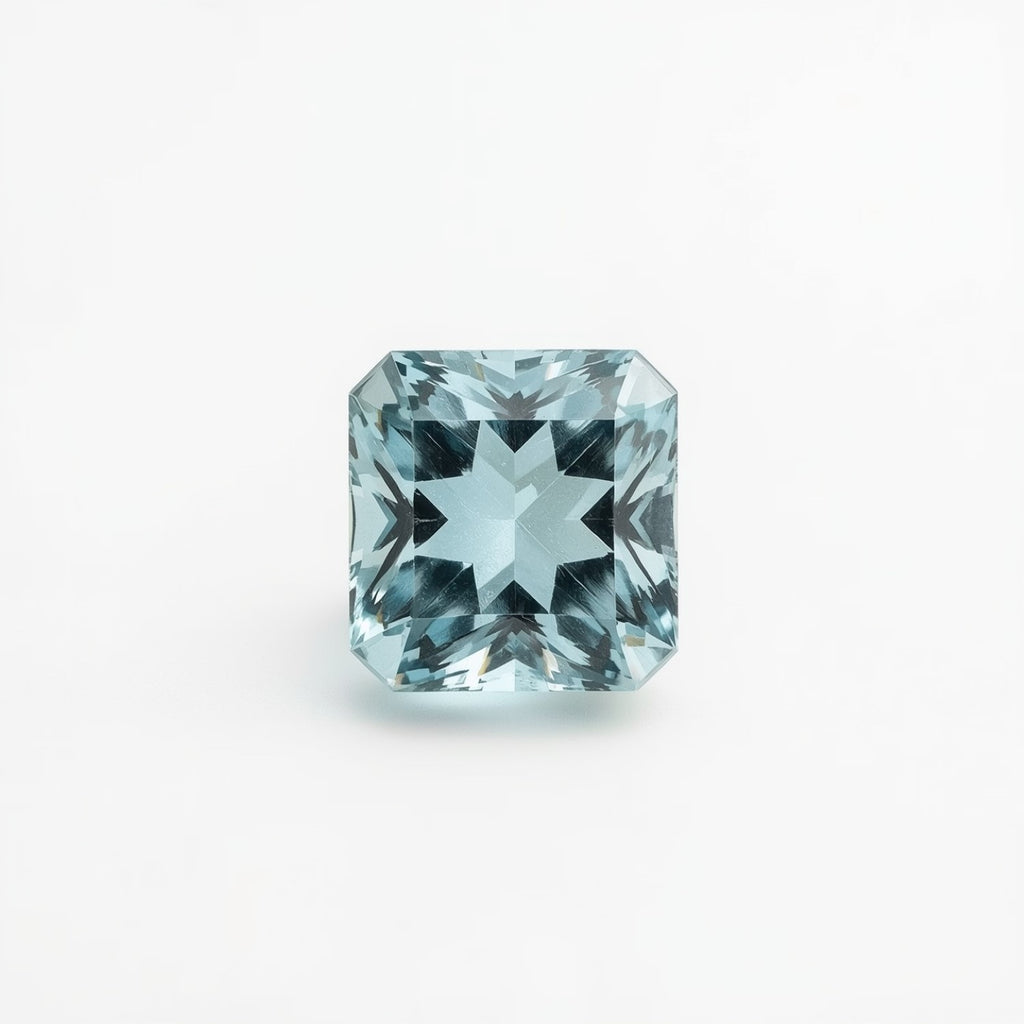 Aquamarine 1PC Tiny 6x6 MM Square Faceted Blue Polished Semi Precious Loose Gemstones