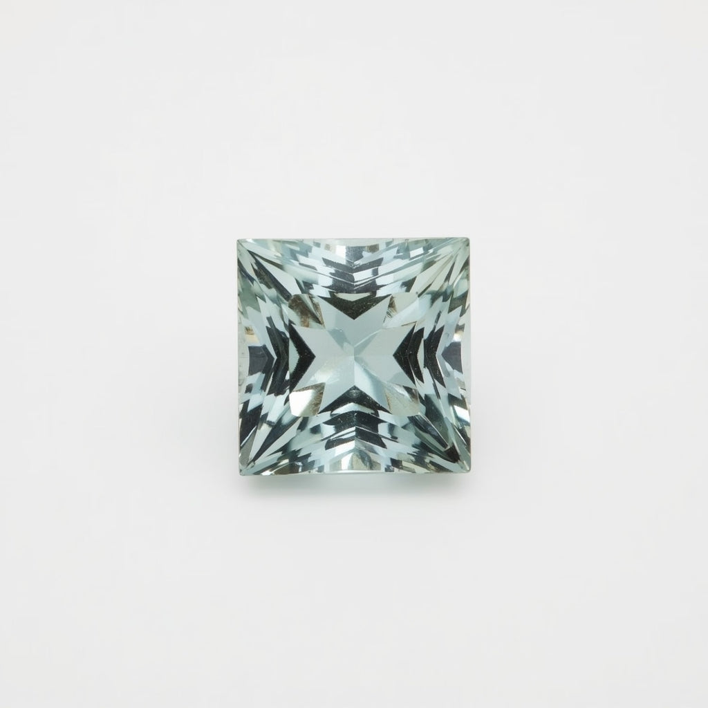 Aquamarine 1PC Tiny 6x6 MM Square Faceted Blue Polished Semi Precious Loose Gemstones