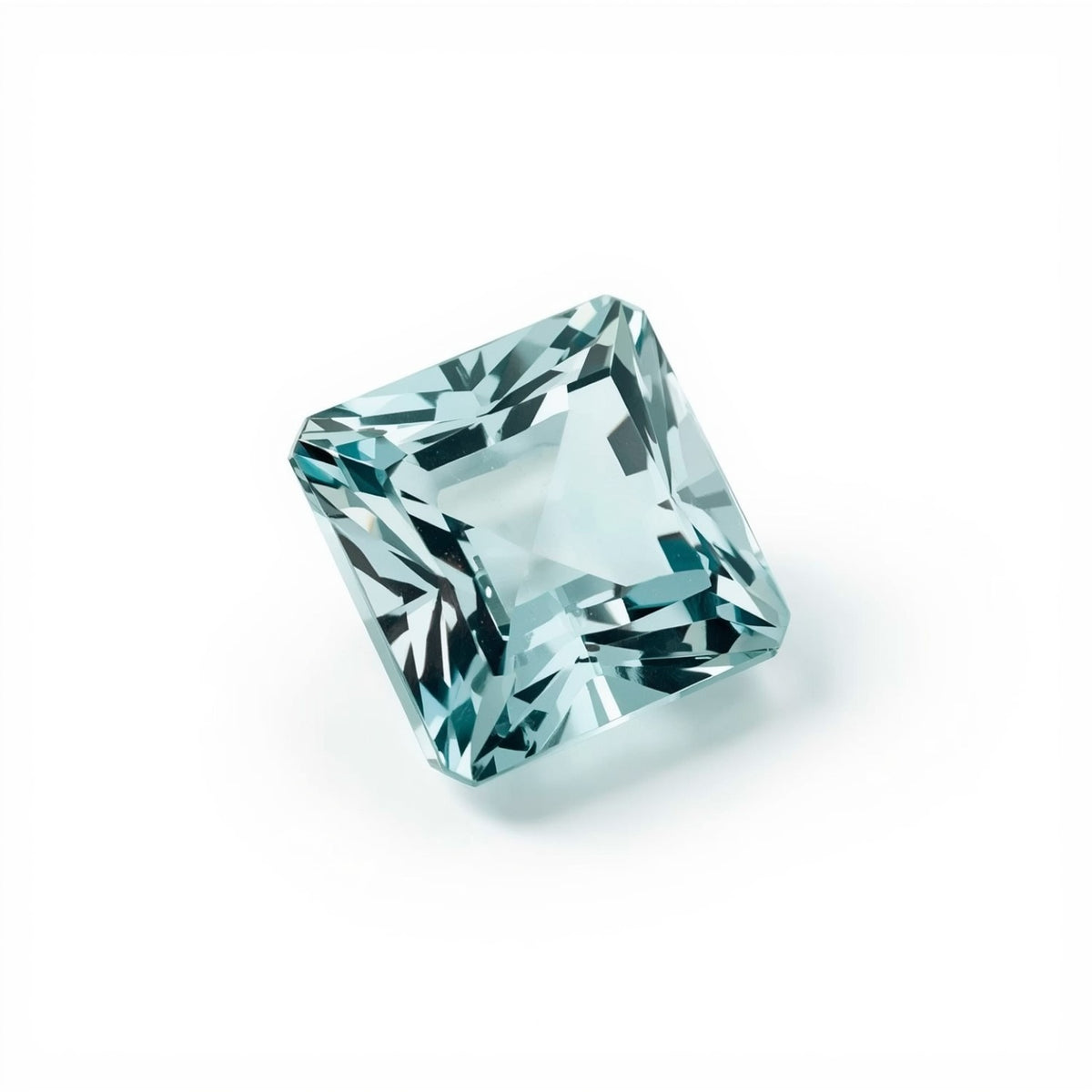 Aquamarine 1PC Medium 9x9 MM Square Faceted Blue Lustrous Semi Precious Loose Gemstone