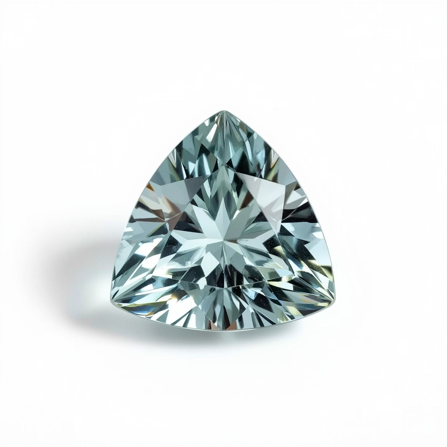 Aquamarine 1PC Large 10x10 MM Triangle Faceted Blue Shine Semi Precious Loose Gemstones