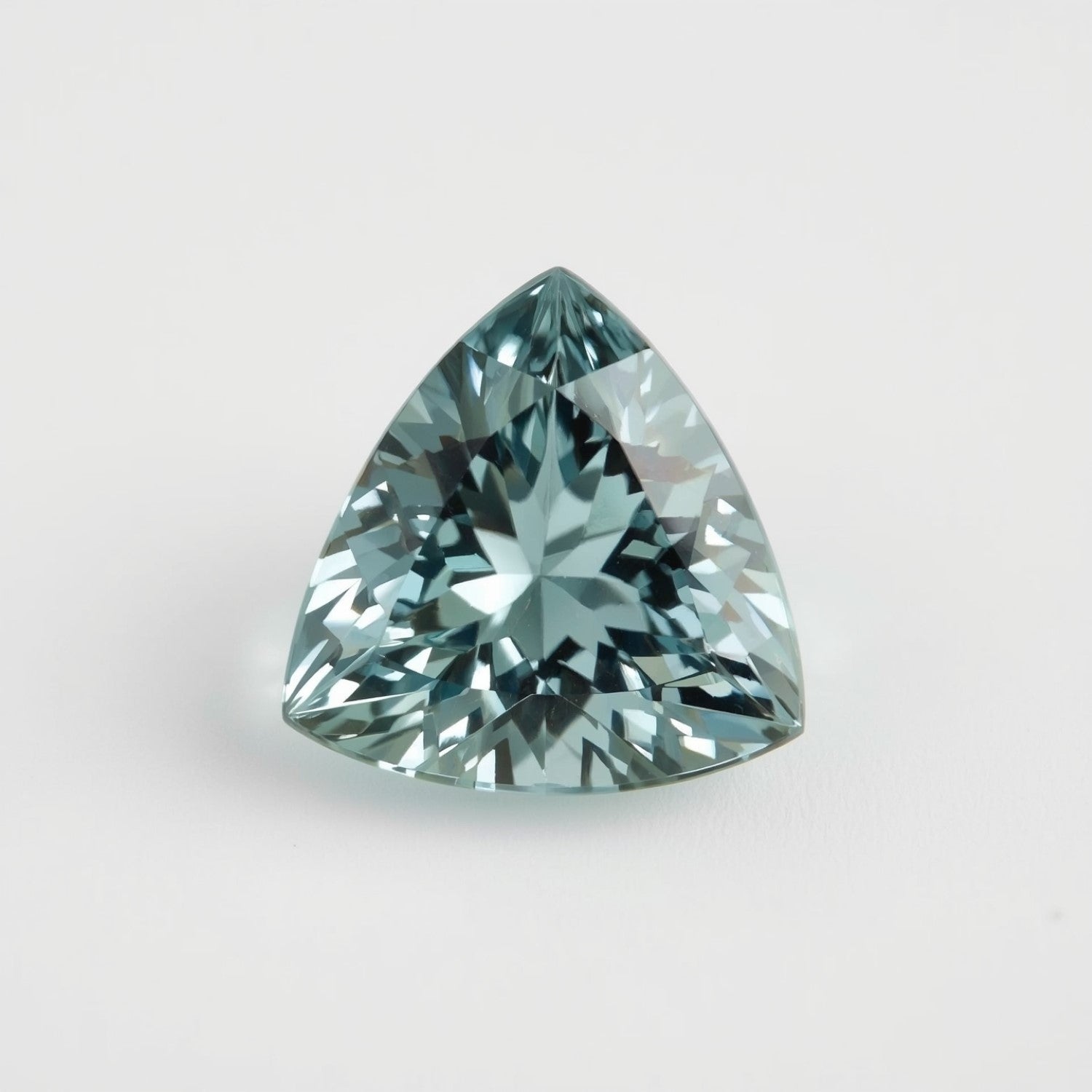 Aquamarine 1PC Large 11x11 MM Triangle Faceted Blue Fine Semi Precious Gems Secundaire afbeelding