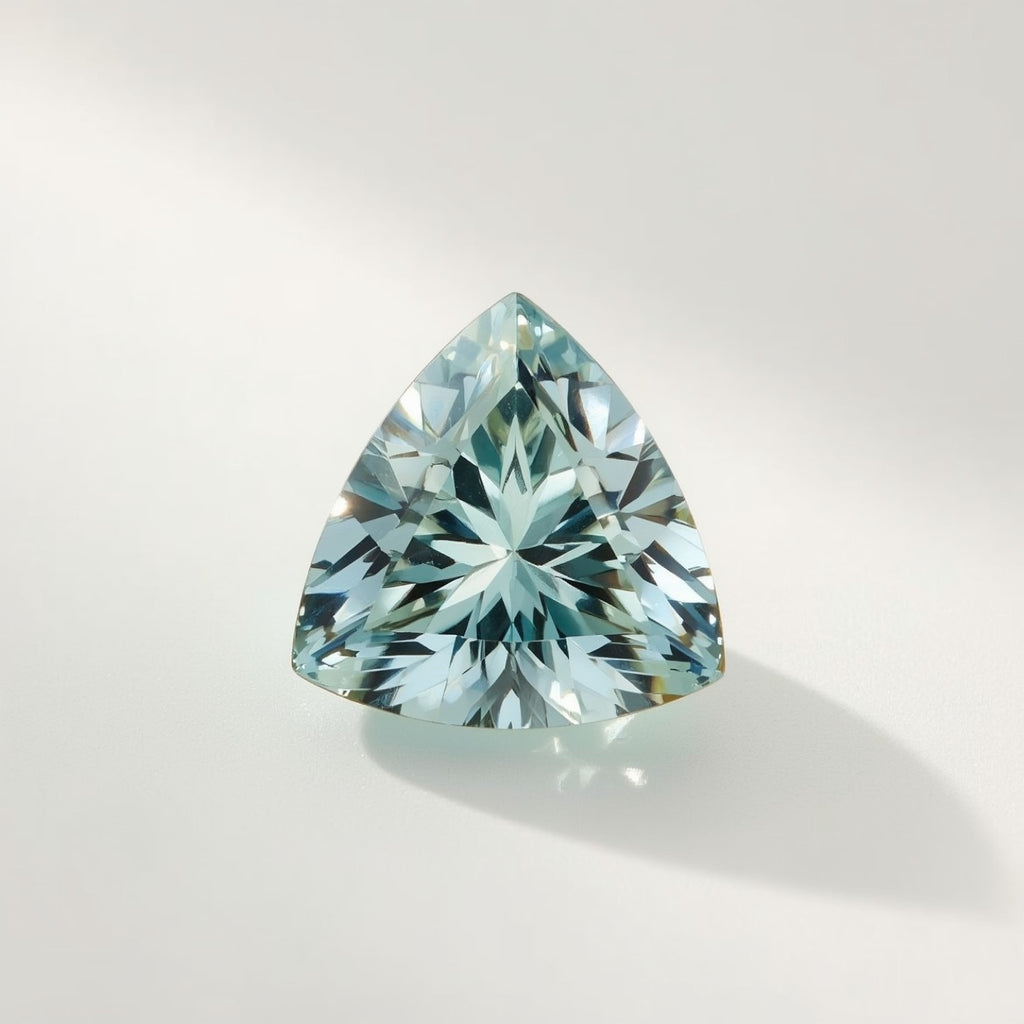 Aquamarine 1PC Tiny 6x6 MM Triangle Faceted Blue Polished Semi Precious Loose Gemstones