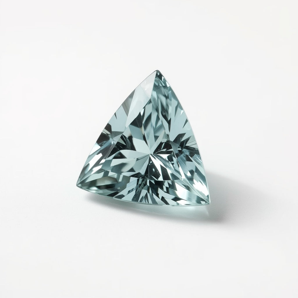 Aquamarine 1PC Small 8x8 MM Triangle Faceted Blue Luster Semi Precious Loose Gems