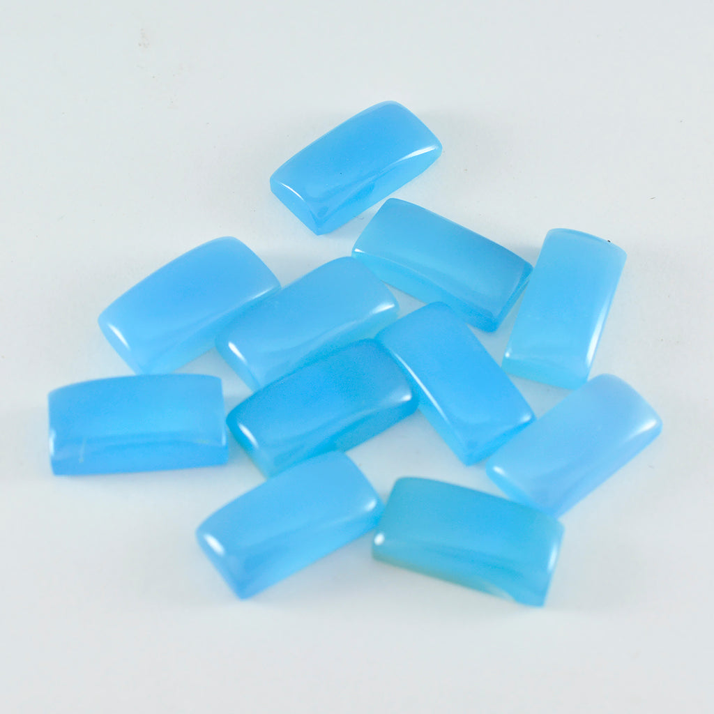 Chalcedony 10PC Tiny 4x8 MM Baguette Cabochon Blue Brilliant semi Precious Loose Gems