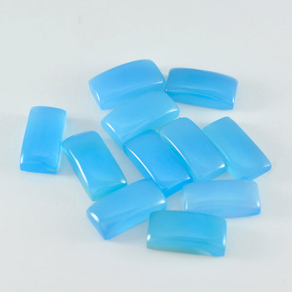 Chalcedony 1PC Small 6x12 MM Baguette Cabochon Blue Polished semi Precious Loose Gemstones