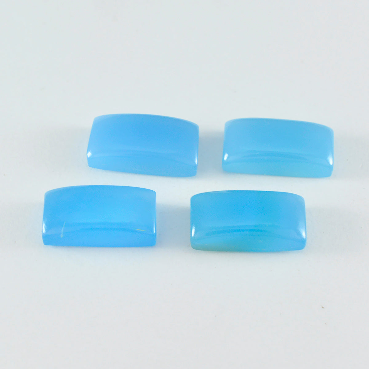 Chalcedony 10PC Tiny 4x8 MM Baguette Cabochon Blue Brilliant semi Precious Loose Gems Huvudsaklig produktbild