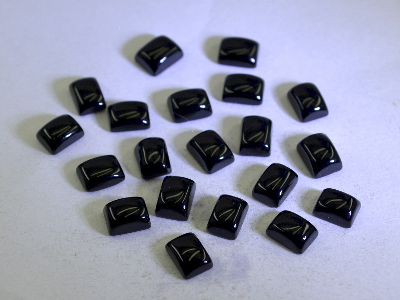 Black Onyx 1PC Small 6x8 MM Emerald Cabochon Black Sparkling semi Precious Semi Precious Gemstone