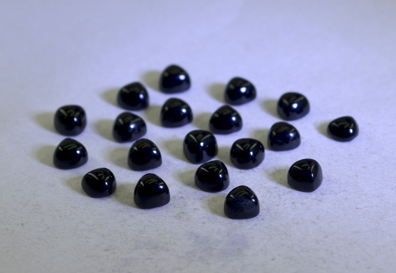 Black Onyx 1PC Tiny 6x6 MM Heart Cabochon Black Brilliant semi Precious Loose Gems