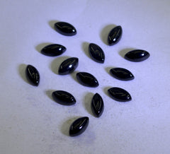 Black Onyx 1PC Small 5x10 MM Marquise  Cabochon Black Luster semi Precious Precious Gemstone