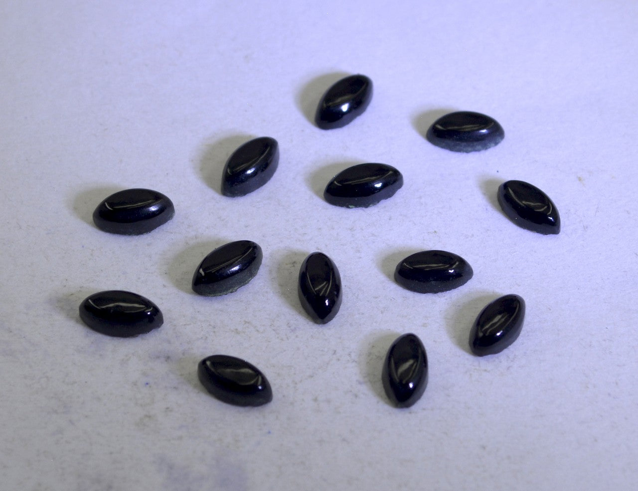 Black Onyx 1PC Small 6x12 MM Marquise  Cabochon Black Lustrous semi Precious Gems