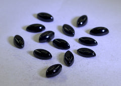 Black Onyx 1PC Medium 7x14 MM Marquise  Cabochon Black Shine semi Precious Loose Gems