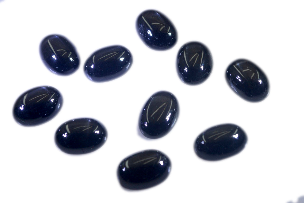 Black Onyx 1PC Large 10x12 MM Oval Cabochon Black Fine semi Precious Gems