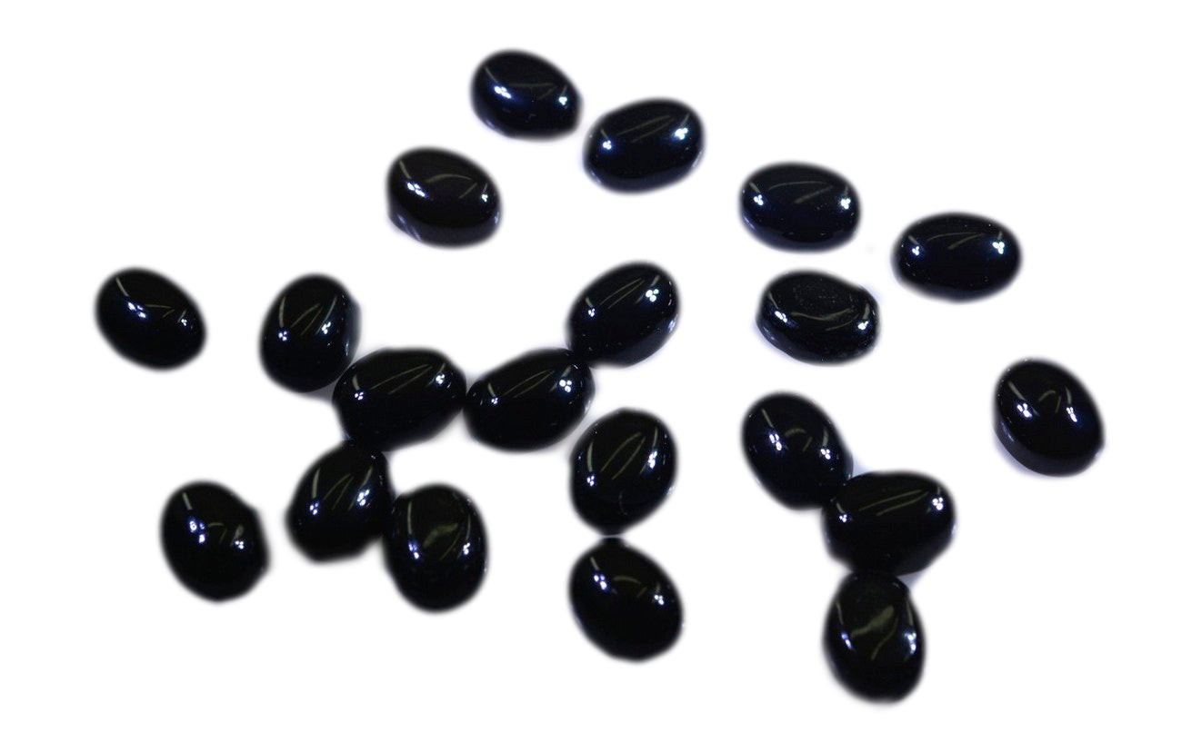 Black Onyx 10PC Tiny 3x5 MM Oval Cabochon Black Superior semi Precious Loose Gemstone