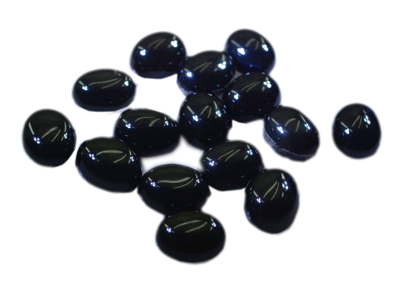 Black Onyx 10PC Tiny 4x6 MM Oval Cabochon Black Pure semi Precious Loose Gemstones