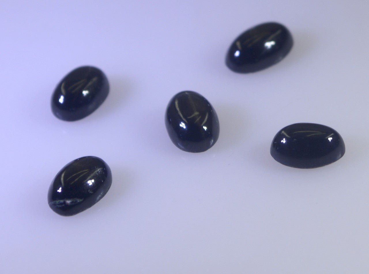 Black Onyx 1PC Tiny 5x7 MM Oval Cabochon Black Fiery semi Precious Semi Precious Gemstone