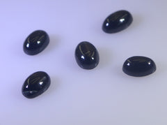 Black Onyx 1PC Tiny 5x7 MM Oval Cabochon Black Fiery semi Precious Semi Precious Gemstone