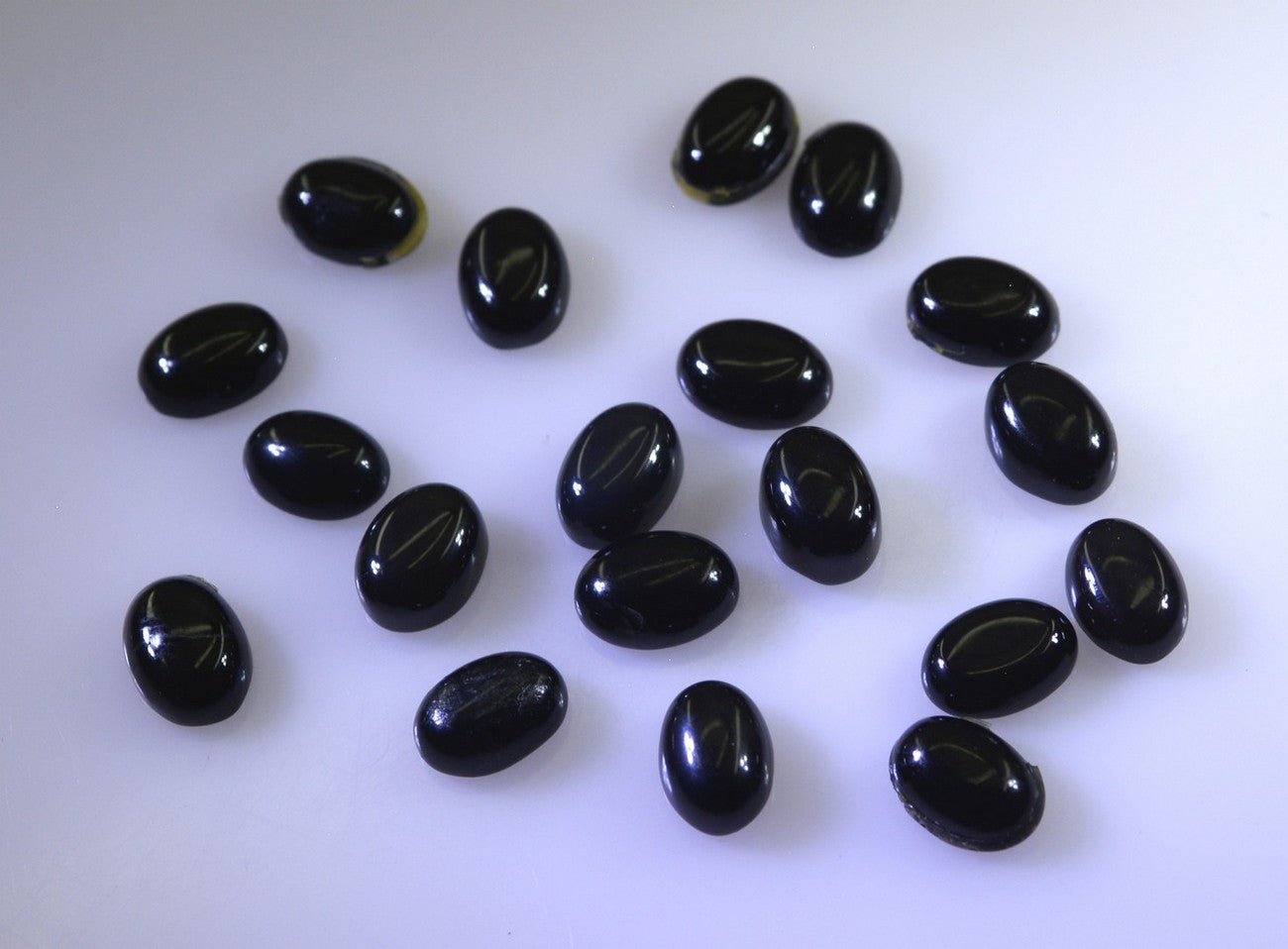 Black Onyx 1PC Small 7x9 MM Oval Cabochon Black Polished semi Precious Loose Gems