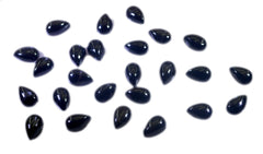 Black Onyx 10PC Tiny 3x5 MM Pear Cabochon Black Fine semi Precious Loose Gemstone