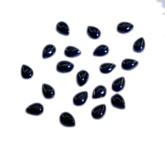 Black Onyx 10PC Tiny 4x6 MM Pear Cabochon Black High Quality semi Precious Loose Gemstones