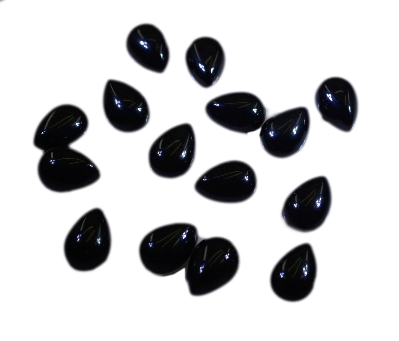 Black Onyx 1PC Small 6x9 MM Pear Cabochon Black Superior semi Precious Gems