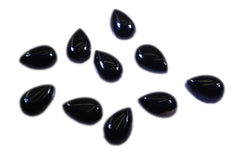 Black Onyx 1PC Medium 7x10 MM Pear Cabochon Black Fiery semi Precious Loose Gemstone