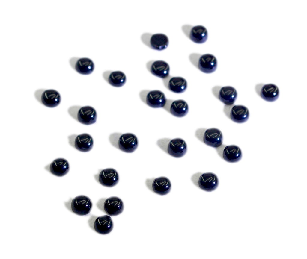 Black Onyx 10PC Tiny 4x4 MM Round Cabochon Black Natural semi Precious Gems