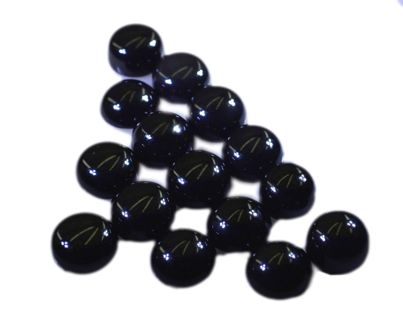 Black Onyx 1PC Small 7x7 MM Round Cabochon Black Pure semi Precious Loose Gemstones
