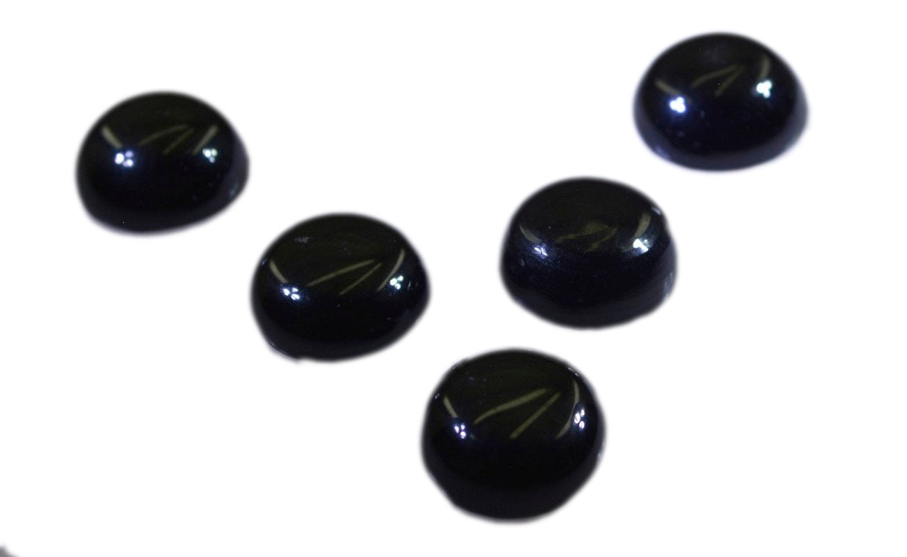 Black Onyx 1PC Small 8x8 MM Round Cabochon Black Fiery semi Precious Semi Precious Gemstone