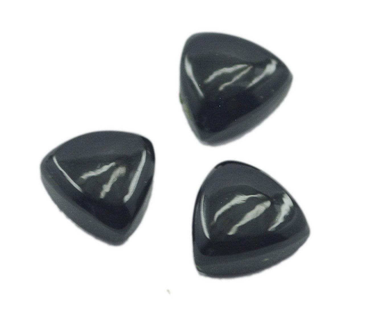 Black Onyx 1PC Large 10x10 MM Triangle Cabochon Black Sparkling semi Precious Semi Precious Gemstone