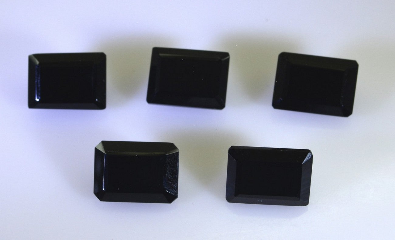 Black Onyx 1PC Chunky 15x20 MM Emerald Faceted Black High Quality Semi Precious Loose Gemstones