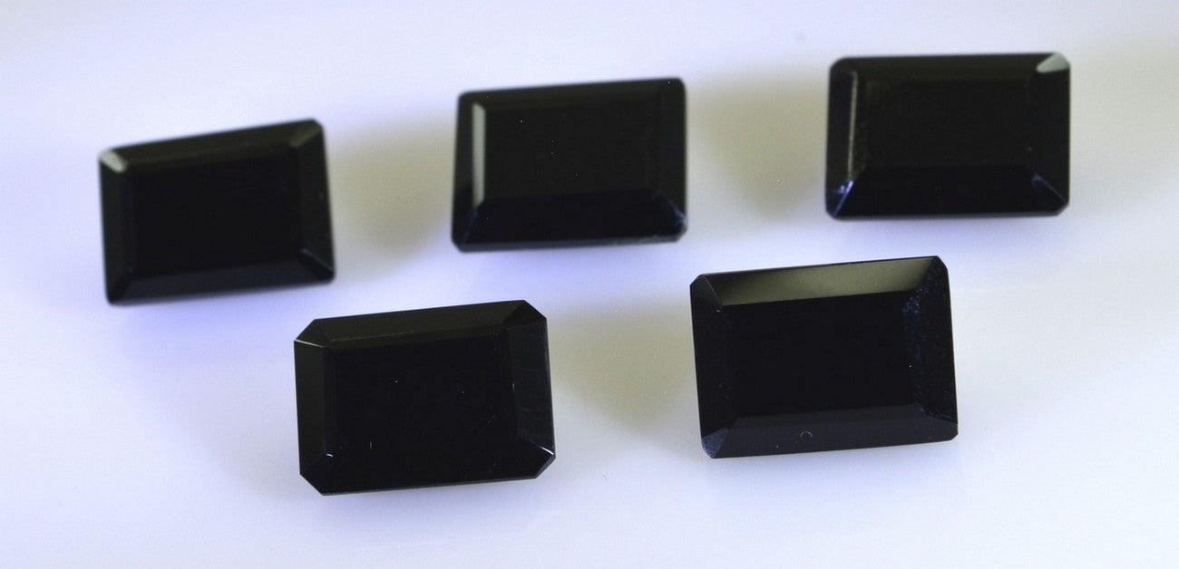 Black Onyx 10PC Tiny 3x5 MM Emerald Faceted Black High-Quality Semi Precious Loose Gems Sekundär produktbild