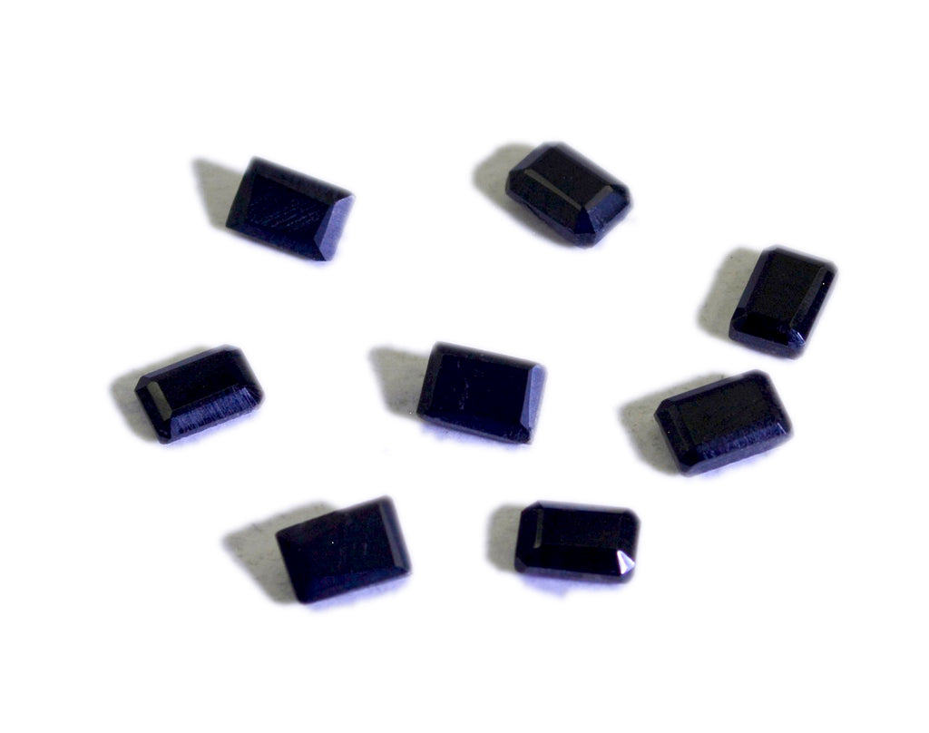 Black Onyx 1PC Small 6x8 MM Emerald Faceted Black Superior Semi Precious Gems