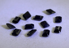 Black Onyx 1PC Medium 7x10 MM Emerald Faceted Black Brilliant Semi Precious Loose Gemstones