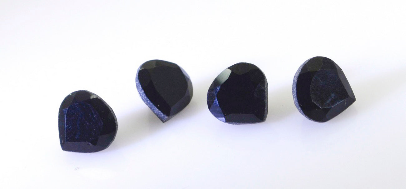 Black Onyx 1PC Large 12x12 MM Heart Faceted Black High-Quality Semi Precious Loose Gemstones Secundaire afbeelding