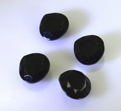 Black Onyx 1PC Chunky 15x15 MM Heart Faceted Black Superior Semi Precious Loose Gemstone