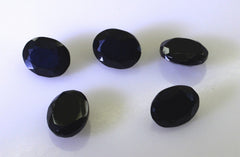 Black Onyx 10PC Tiny 3x5 MM Oval Faceted Black Polished Semi Precious Loose Gems