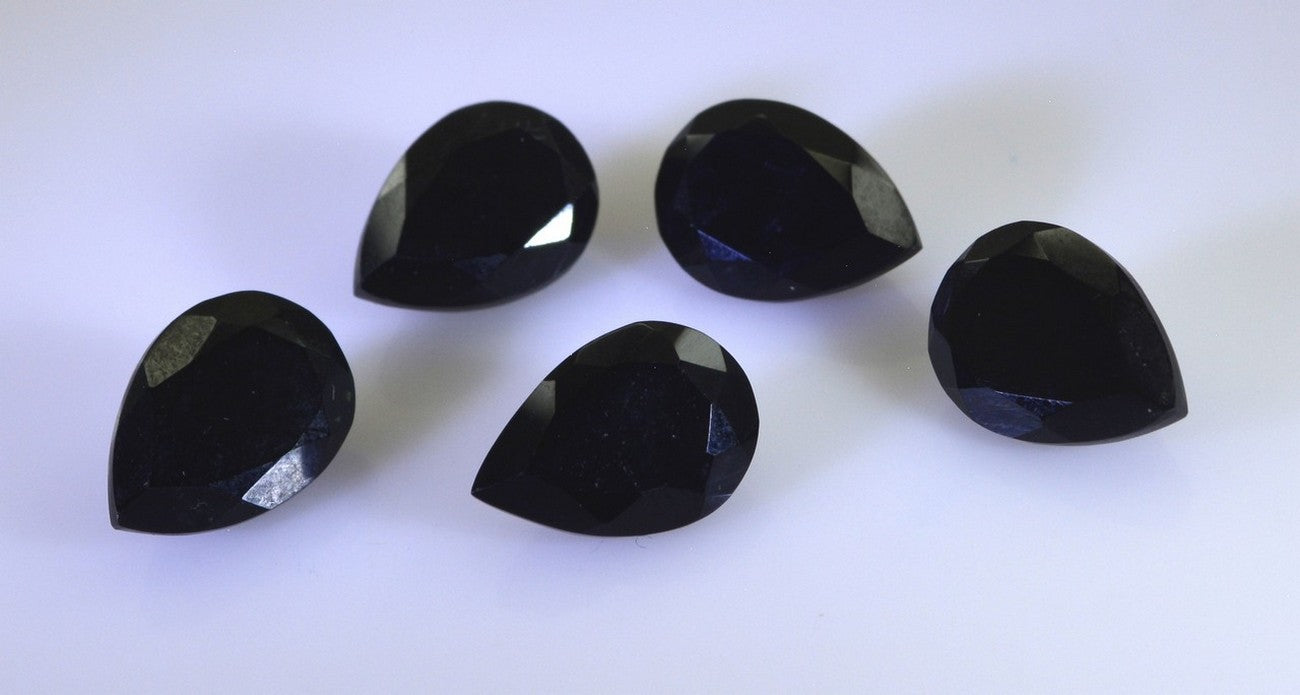 Black Onyx 1PC Chunky 13x18 MM Pear Faceted Black Superior Semi Precious Gems