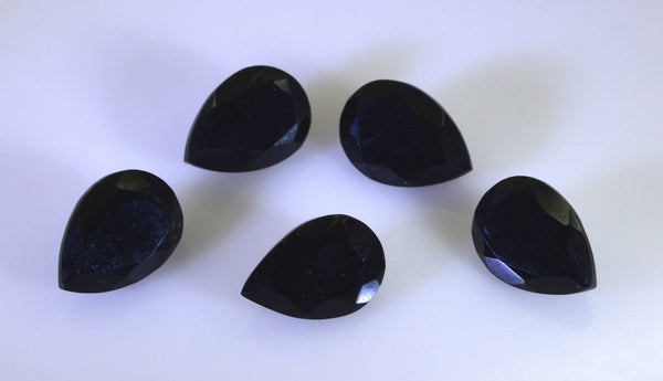 Black Onyx 1PC Chunky 15x20 MM Pear Faceted Black Pure Semi Precious Loose Gems