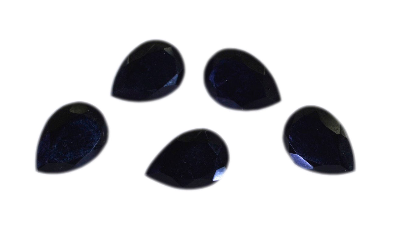 Black Onyx 10PC Tiny 3x5 MM Pear Faceted Black Pure Semi Precious Loose Gemstones