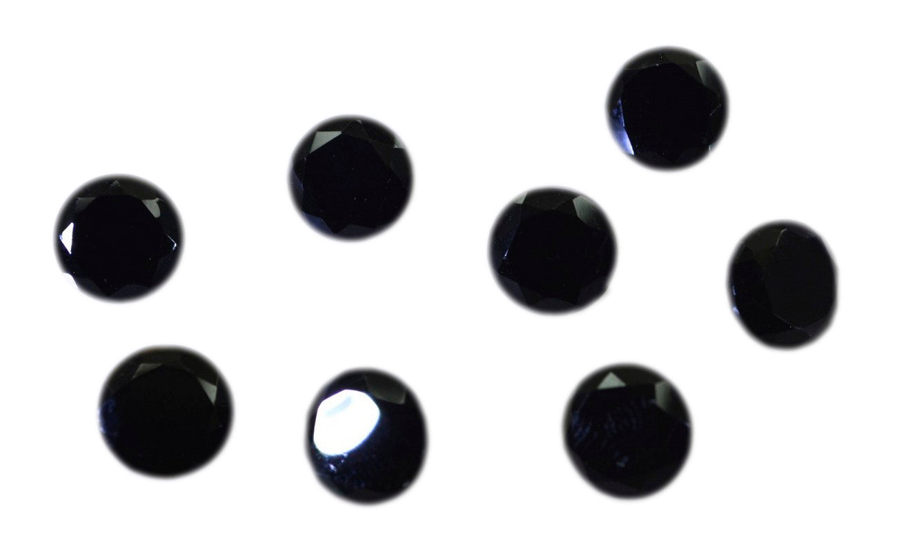 Black Onyx 1PC Large 10x10 MM Round Faceted Black Shine Semi Precious Loose Gems Sekundär produktbild