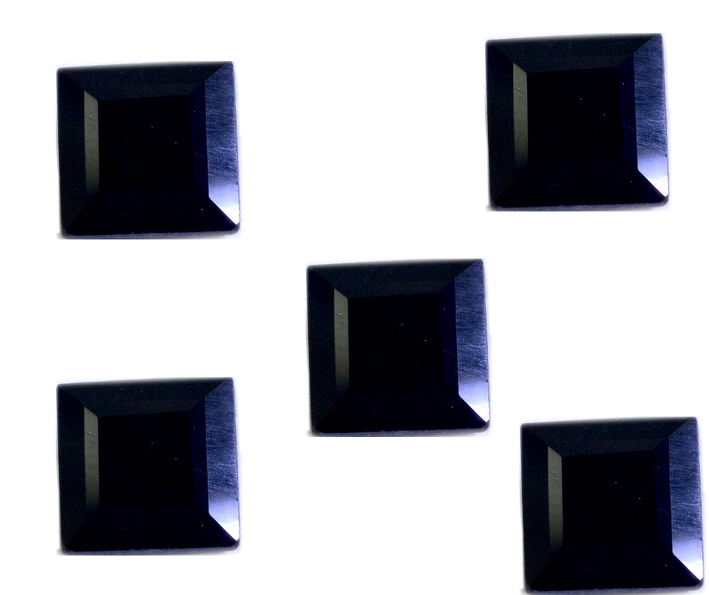 Black Onyx 1PC Tiny 5x5 MM Square Faceted Black Sparkling Semi Precious Gems
