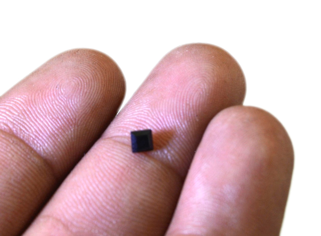 Black Onyx 1PC Small 8x8 MM Square Faceted Black Luster Semi Precious Loose Gemstones